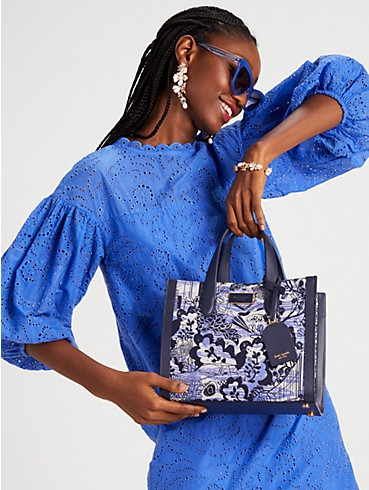 Manhattan Walk In The Park Toile Jacquard Small Tote, , rr_productgrid