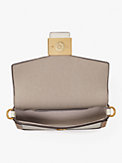 Katy Colorblocked Textured Leather Flap Chain Crossbody, , s7productThumbnail