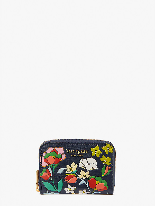 morgan flower bed embossed zip card case, , rr_large