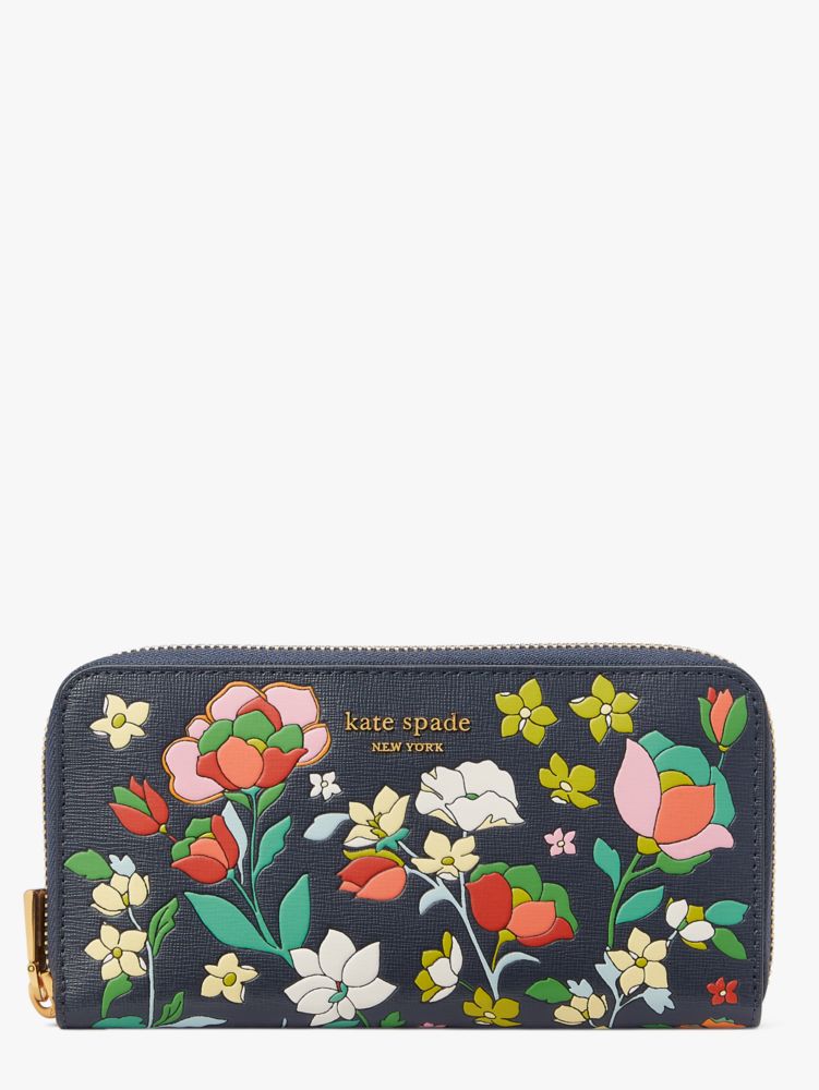 Morgan Flower Bed Embossed Zip Around Continental Wallet | Kate Spade New  York