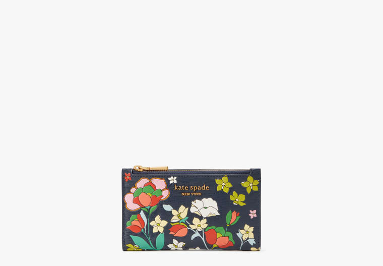 Morgan Flower Bed Embossed Small Slim Bifold Wallet, , Product