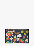 morgan flower bed embossed small slim bifold wallet, , s7productThumbnail