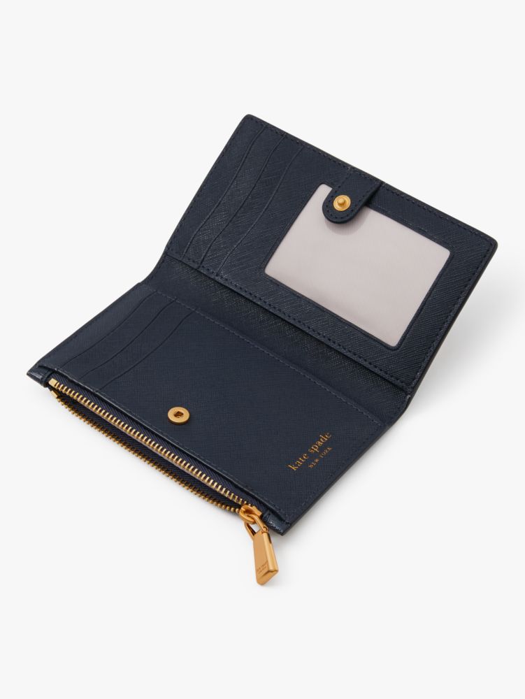 Navy Embossed Trifold Wallet