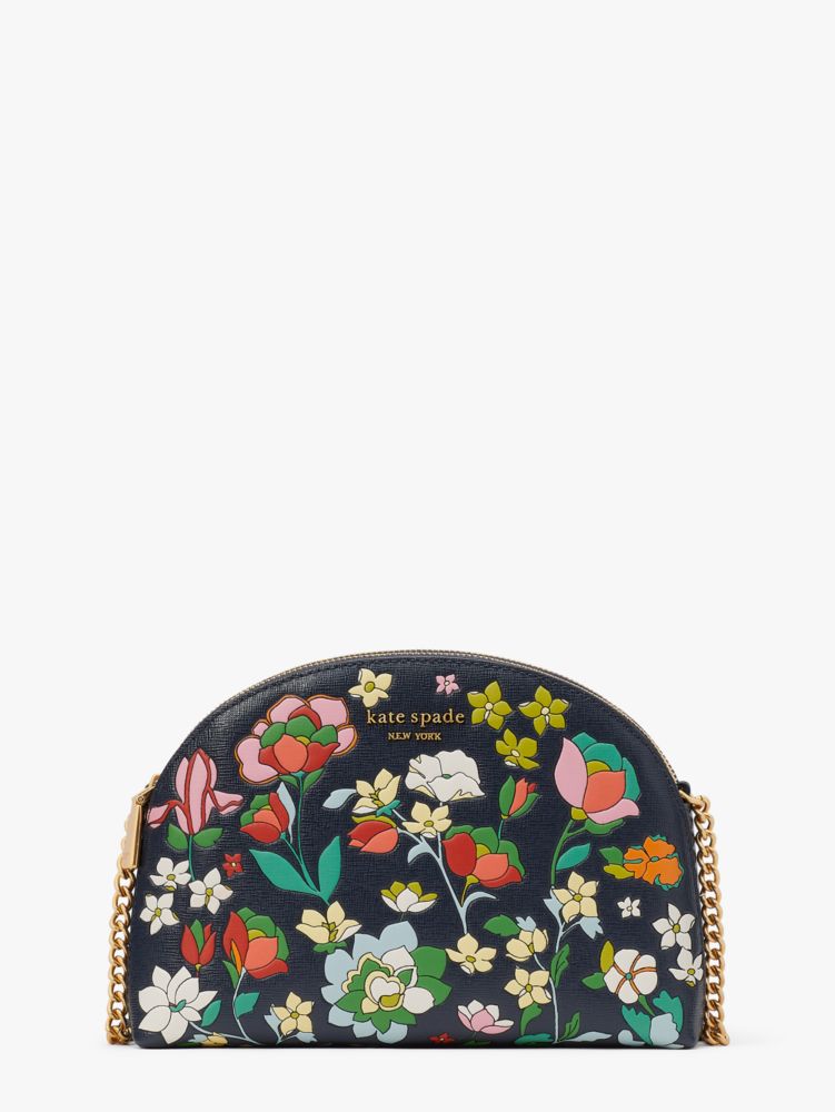 kate spade, Bags, Kate Spade Morgan Flower Bed Embossed Saffiano Leather  Double Zip Dome Crossbody