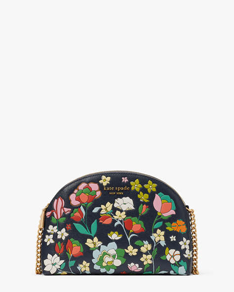 Morgan Flower Bed Embossed Doublezip Dome Crossbody