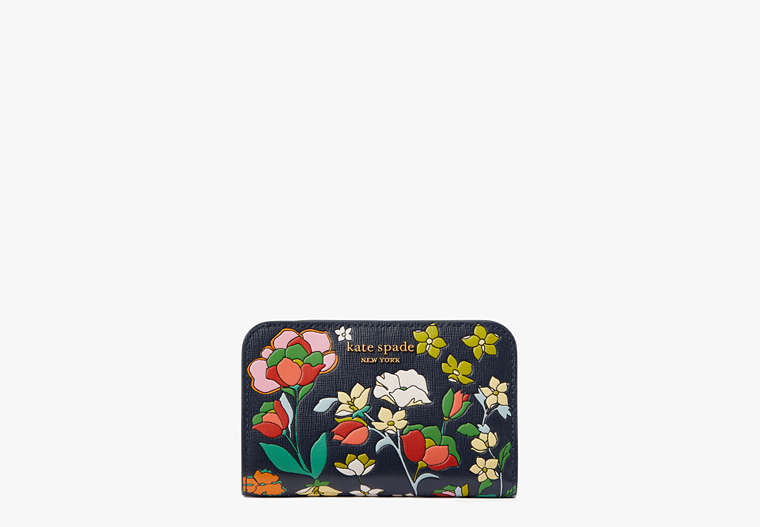 Morgan Flower Bed Embossed Compact Wallet, , Product