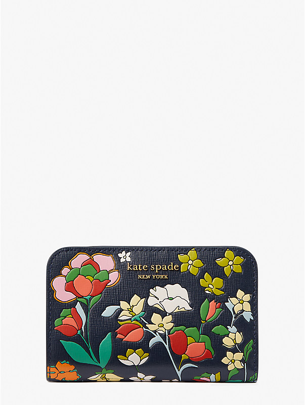 morgan flower bed embossed compact wallet, , rr_large