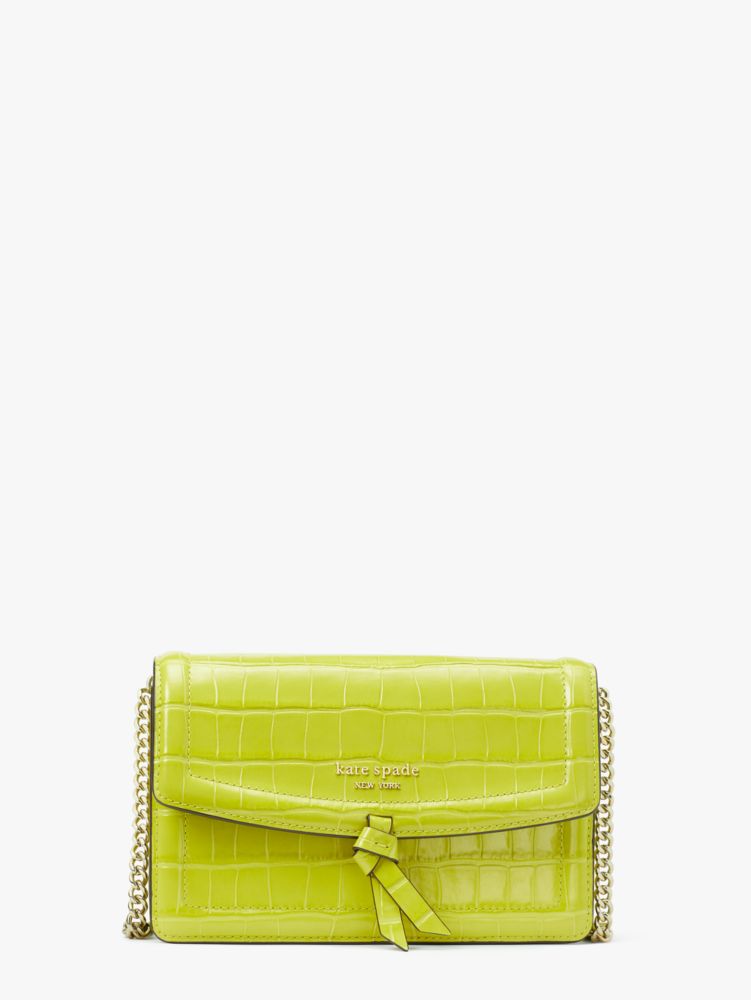 Kate Spade Knott Croc-Embossed Flap Crossbody