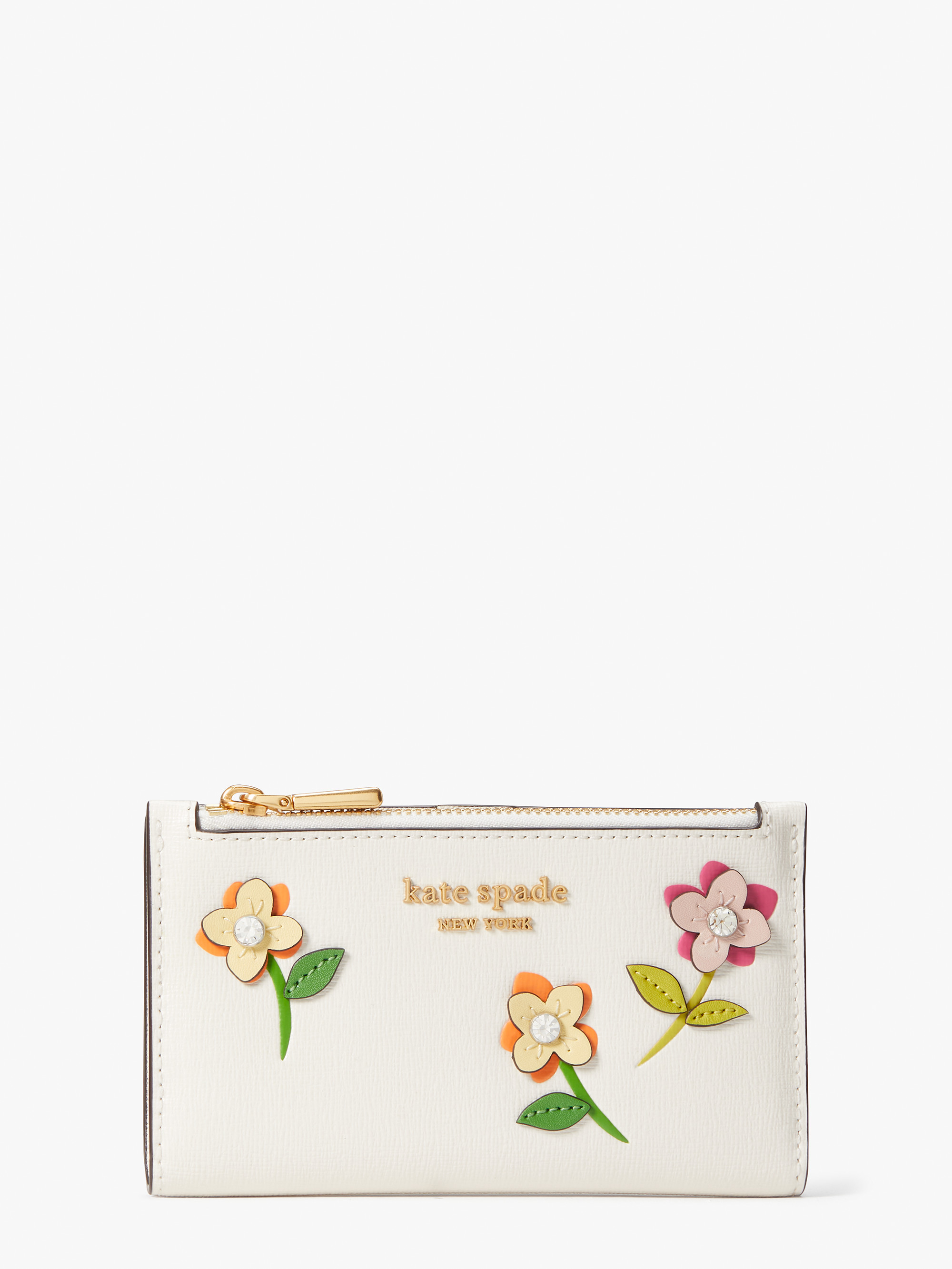 Kate Spade In Bloom Flower Small Slim Bifold Wallet