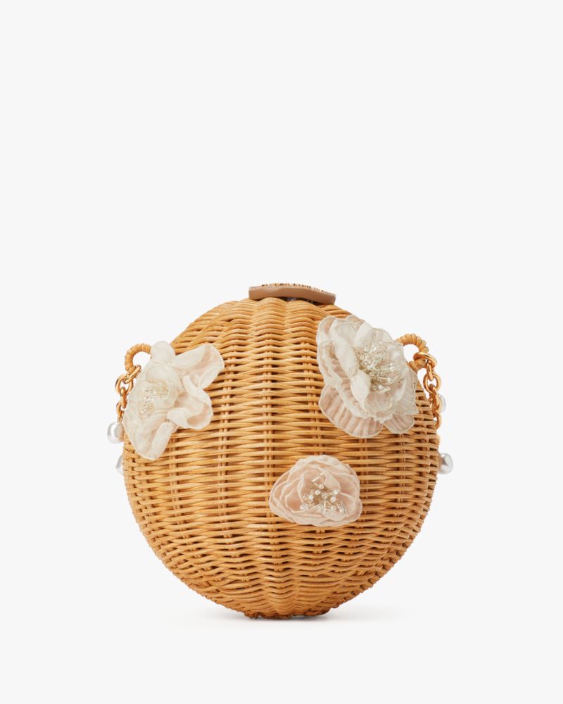 Kate Spade Bridal Wicker Bouquet Lantern Crossbody In Natural