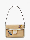 Katy Dragonfly Embellished Straw Medium Shoulder Bag, , s7productThumbnail