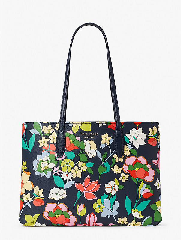 all day flower bed large tote, , rr_large