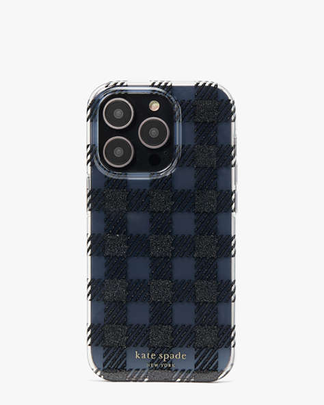 Sam Icon Glitter Gingham iPhone 14 Pro Case, Black Multi, ProductTile