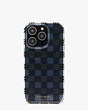 Sam Icon Glitter Gingham iPhone 14 Pro Case, Black Multi, Product