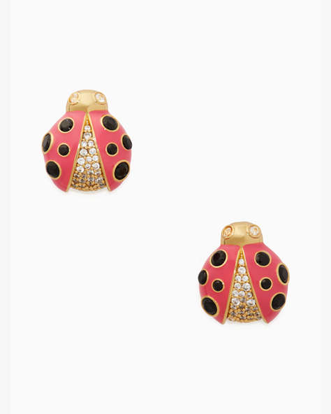 Ladybug Studs, Pink Multi, ProductTile