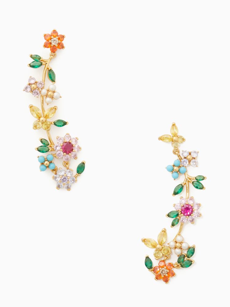 New Bloom Flower Linear Earrings