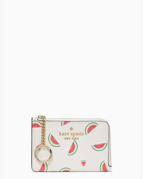 Staci Watermelon Party Medium L-zip Card Holder, Cream Multi, ProductTile