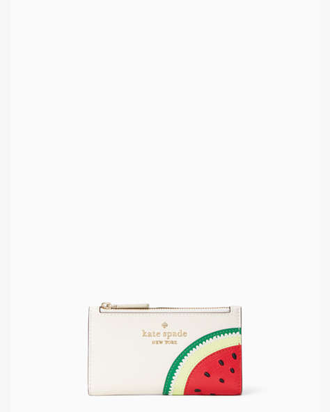 Watermelon Small Slim Bifold Wallet, Cream Multi, ProductTile