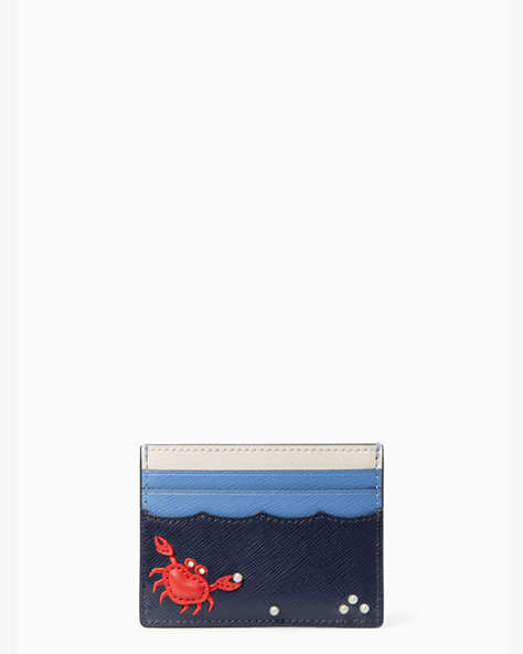 Pinch Me Crab Small Slim Card Holder, Blue Multi, ProductTile