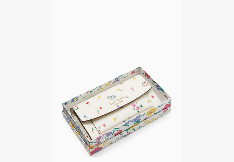 Staci Garden Bouquet Boxed Large Wallet Card Case, Cream Multi, Product image number 0