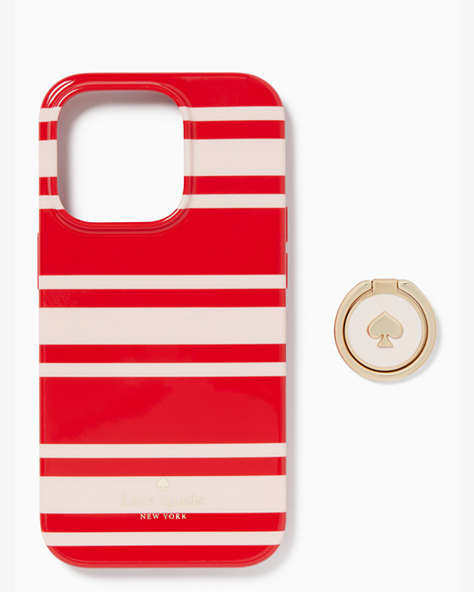 Kate Spade,Sailing Stripe iPhone 14 Pro Stability Ring,Heirloom Tomato Multi