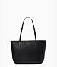 leila pebbled leather tote, Black, ProductTile