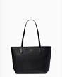 leila pebbled leather tote, Black, Product