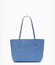 leila pebbled leather tote, Fresh Blueberry, ProductTile