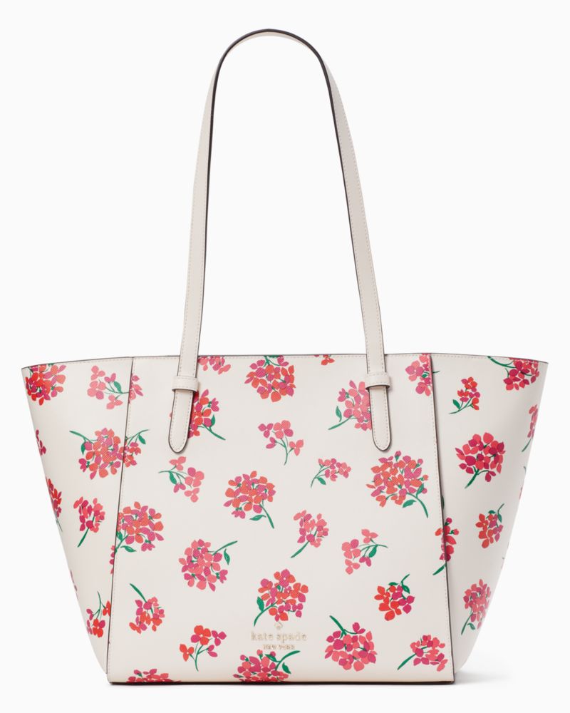 Becca Floral Tote, Fresh Peach Multi, ProductTile