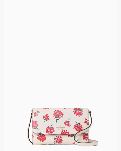 Perry Floral Leather Crossbody, Fresh Peach Multi, ProductTile
