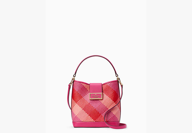 リーガン ウーブン ストロー バケット バッグ, Pink Multi, Product
