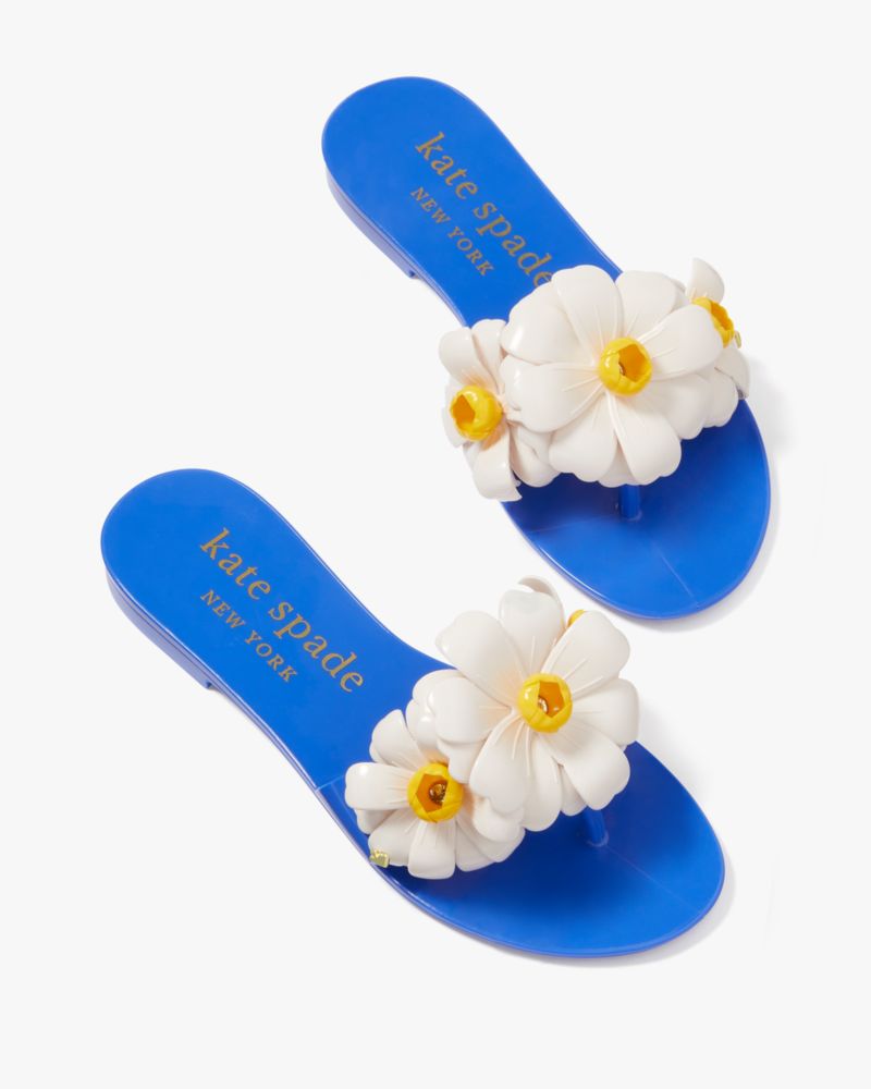Shop Kate Spade Jaylee Slide Sandals In Wild Blue Iris/cream