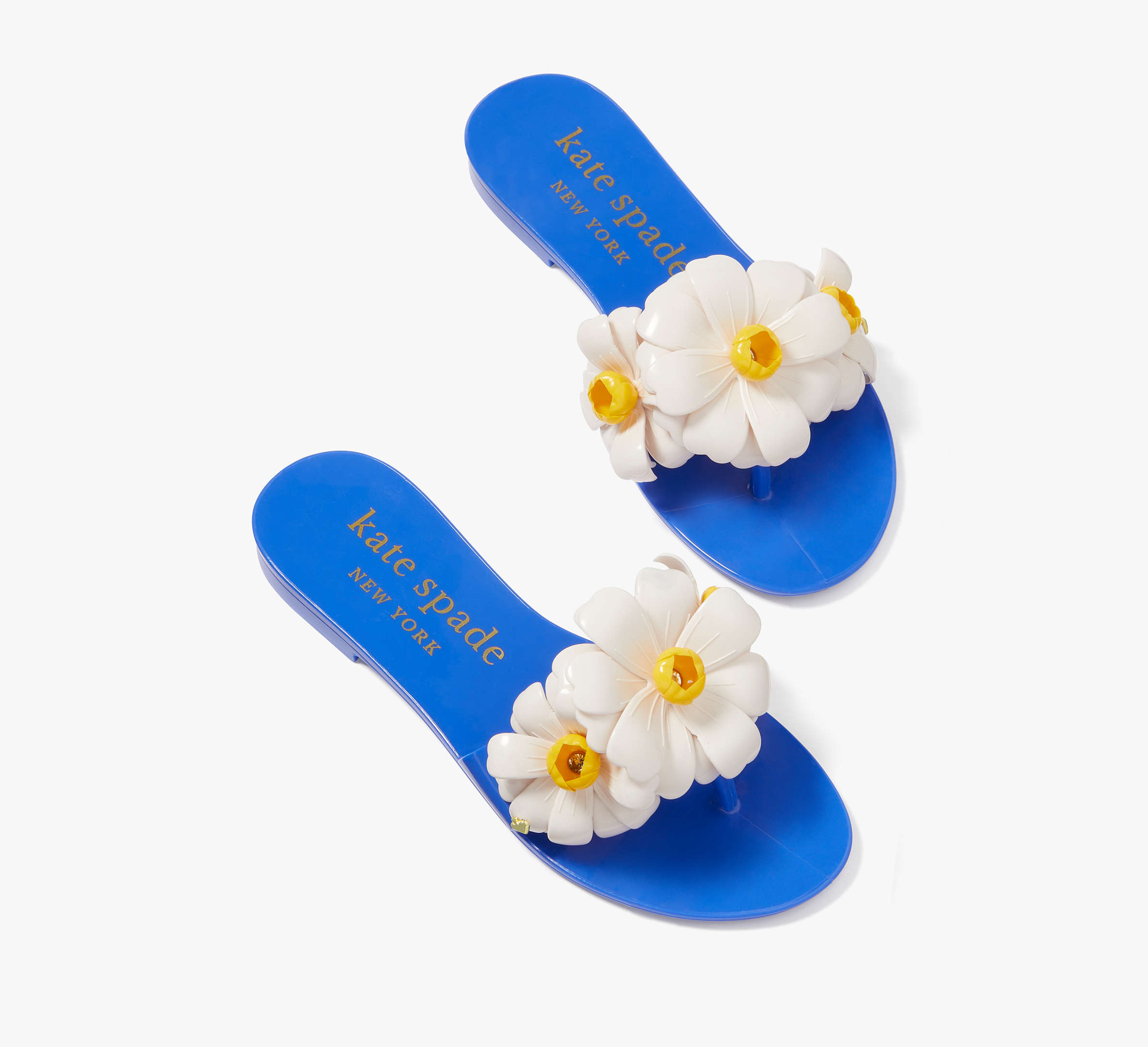 Kate Spade Jaylee Slide Sandals In Wild Blue Iris/cream