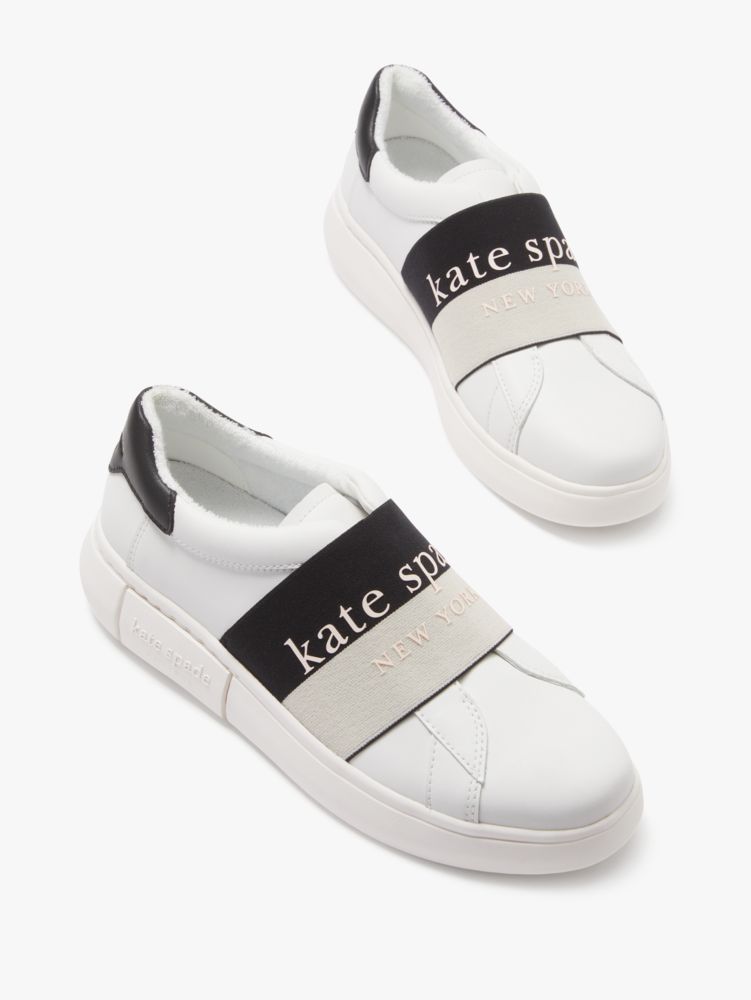Women's opt white / black lift stretch logo sneakers | Kate Spade New York  UK