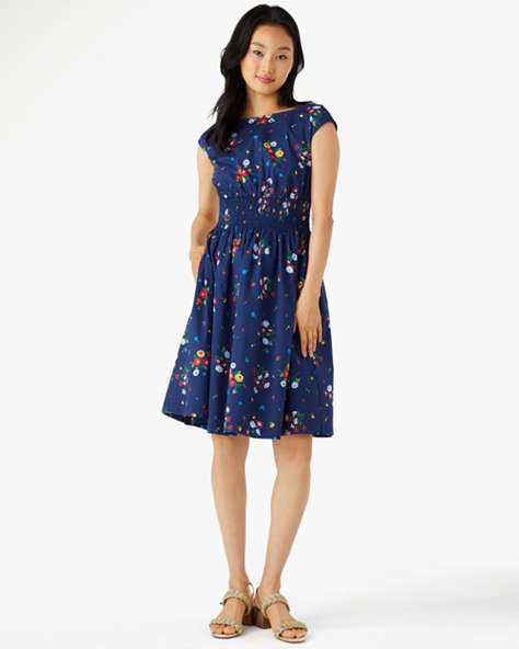 Kate Spade,bouquet toss blaire dress,cotton,French Navy
