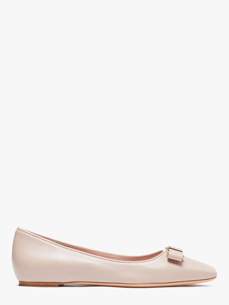 Kate Spade Bowdie Ballet Flats In Pale Vellum