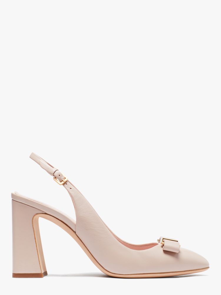 Shop Kate Spade Bowdie Slingback Pumps In Pale Vellum