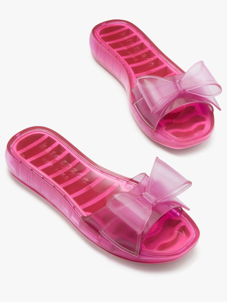 Shop Kate Spade Tie The Knot Slide Sandals In Pink Cloud