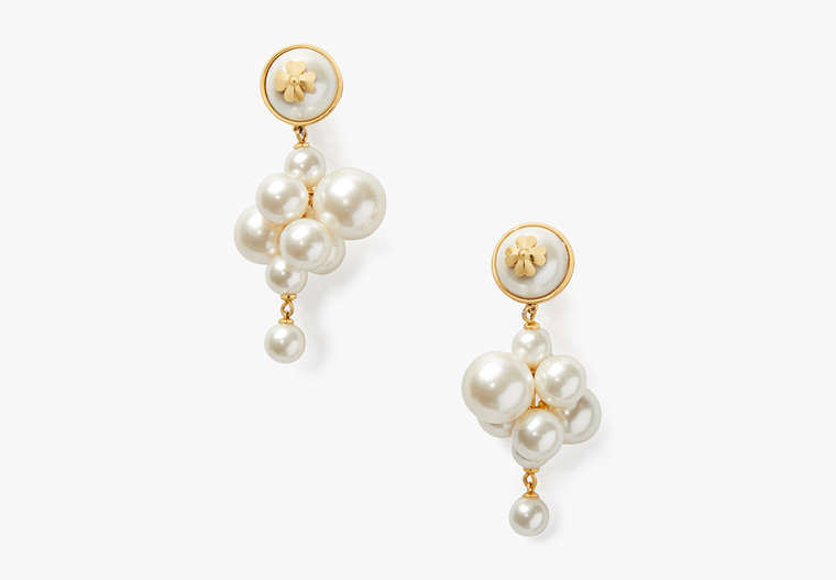 Pearls On Pearls Cluster Drop Earrings, , Product