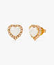 My Love Heart Studs, Cream/Gold, ProductTile