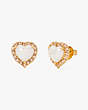 My Love Heart Studs, Cream/Gold, Product