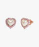 My Love Heart Studs, Cream/Rose Gold, ProductTile