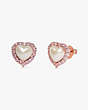 My Love Heart Studs, Cream/Rose Gold, Product