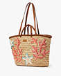 What The Shell Embellished Straw Large Tote, , Product