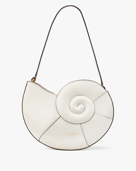 Kate Spade,What The Shell Nautilus Shell Shoulder Bag,Cream
