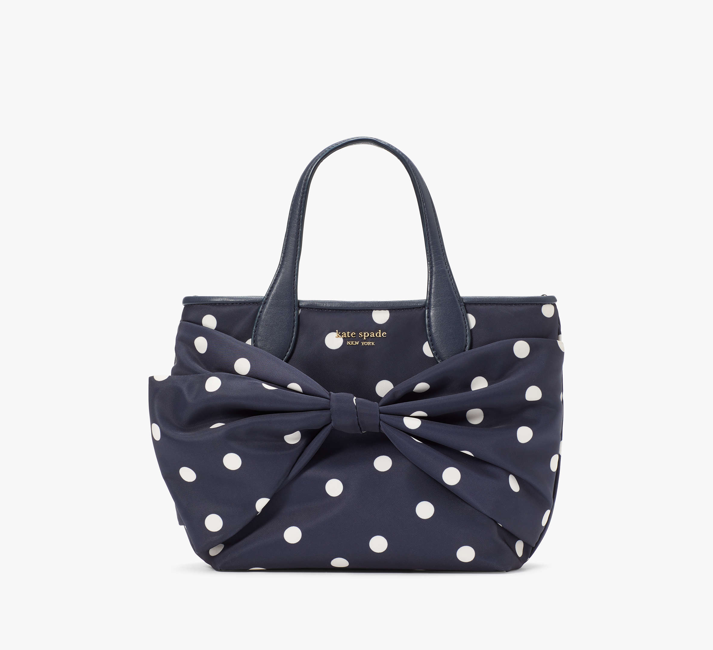 Kate Spade On Purpose Polka Dot Bow Tote In Rich Navy
