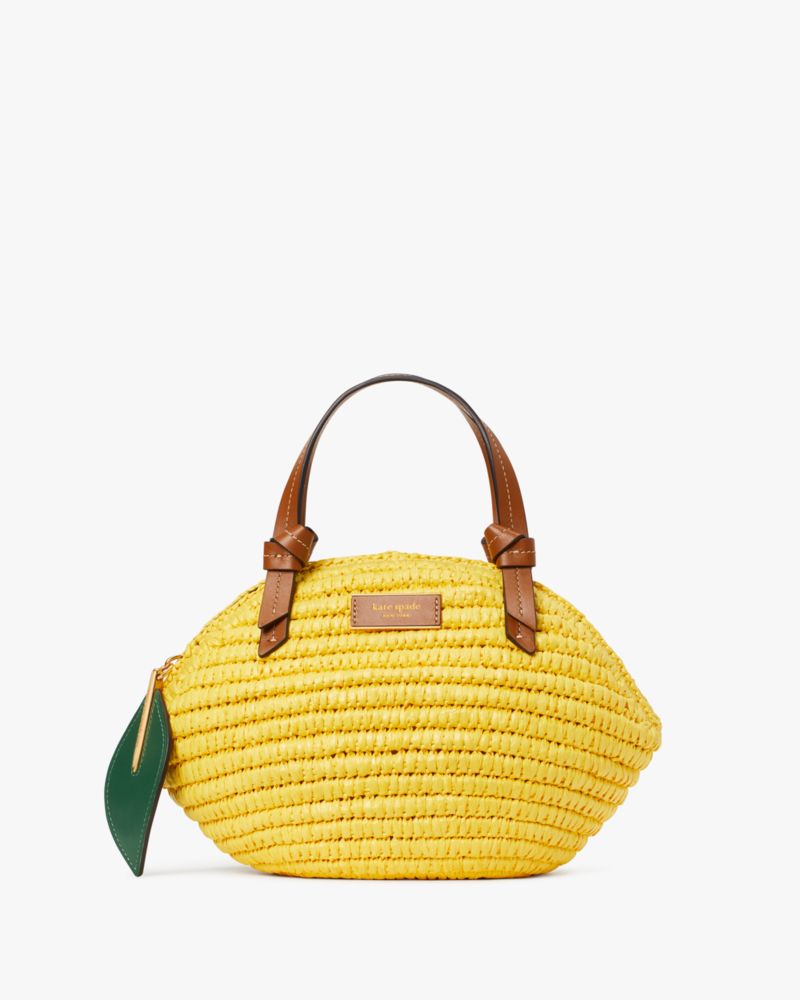 Kate Spade Lemon Drop Straw 3D Crossbody Tote