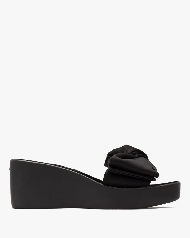 Kate Spade Bikini Platform Wedges In Black