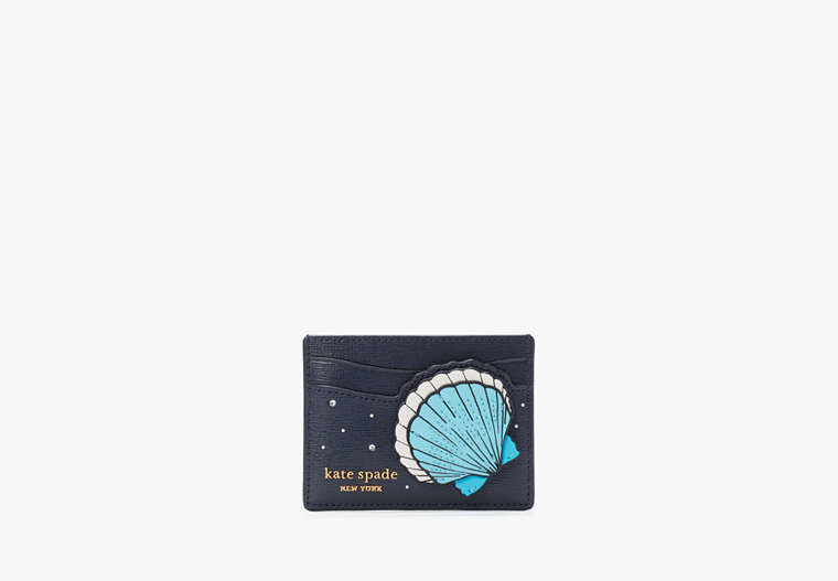 Kate Spade,What The Shell Embellished Cardholder,Blazer Blue Multi