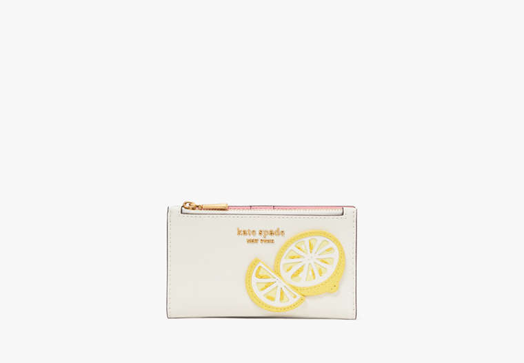 Lemon Drop Appliqué Small Slim Bifold Wallet, , Product